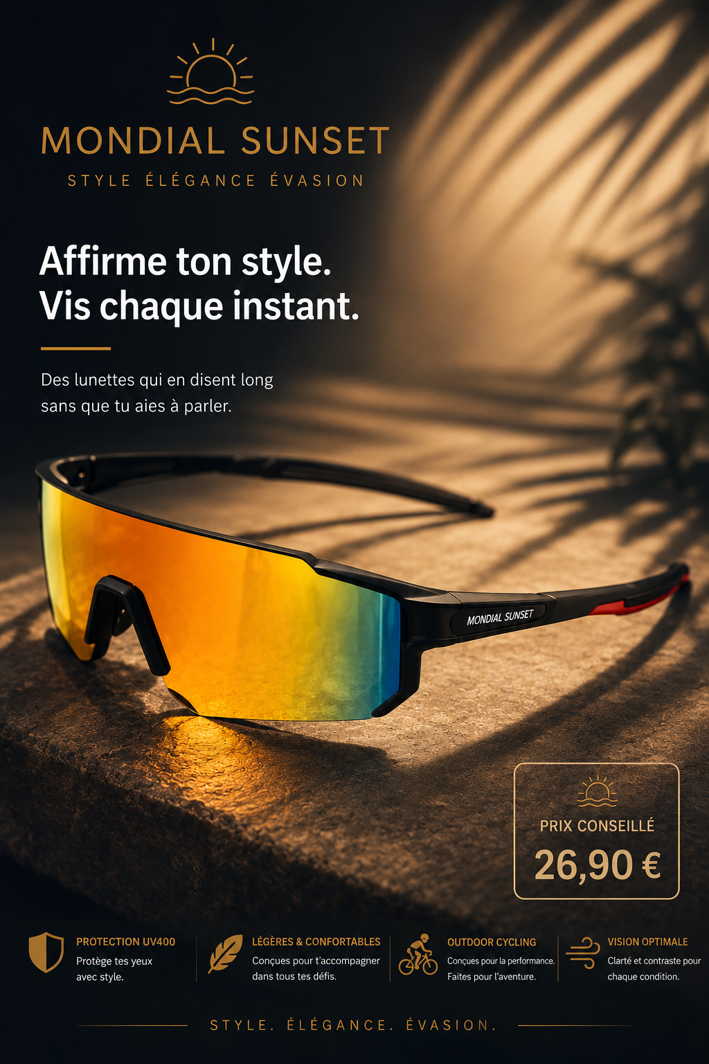 Lunettes Mondial sunset-Vision Sport & Audace!!