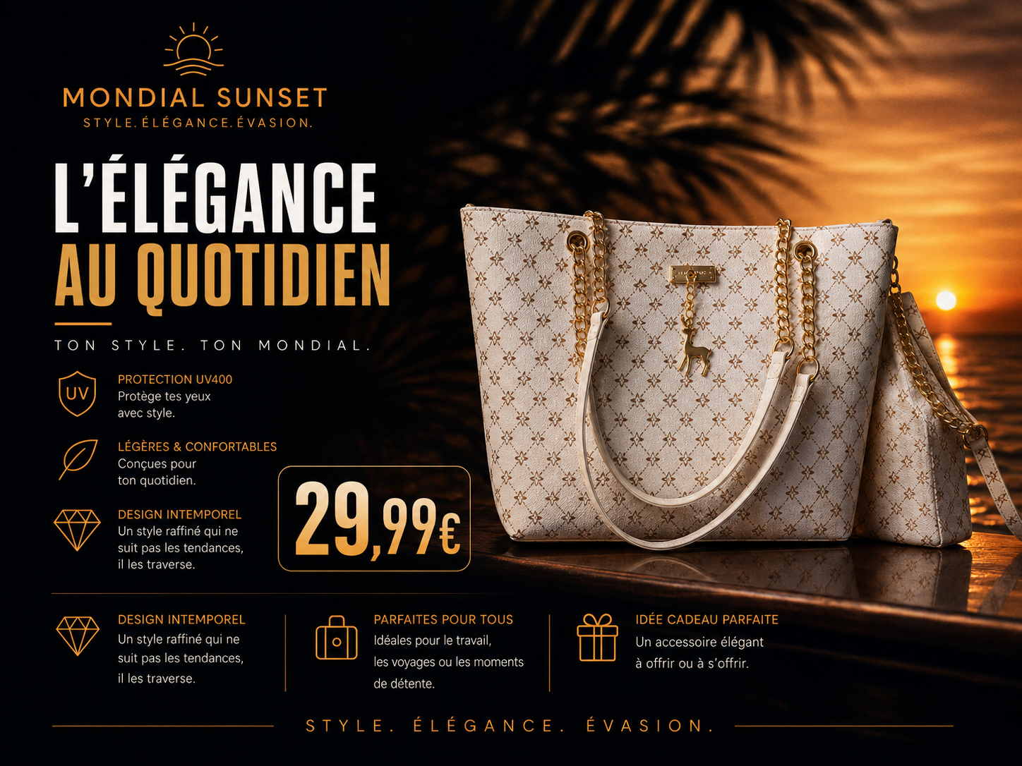 Sac a main sunset Elegance Tote