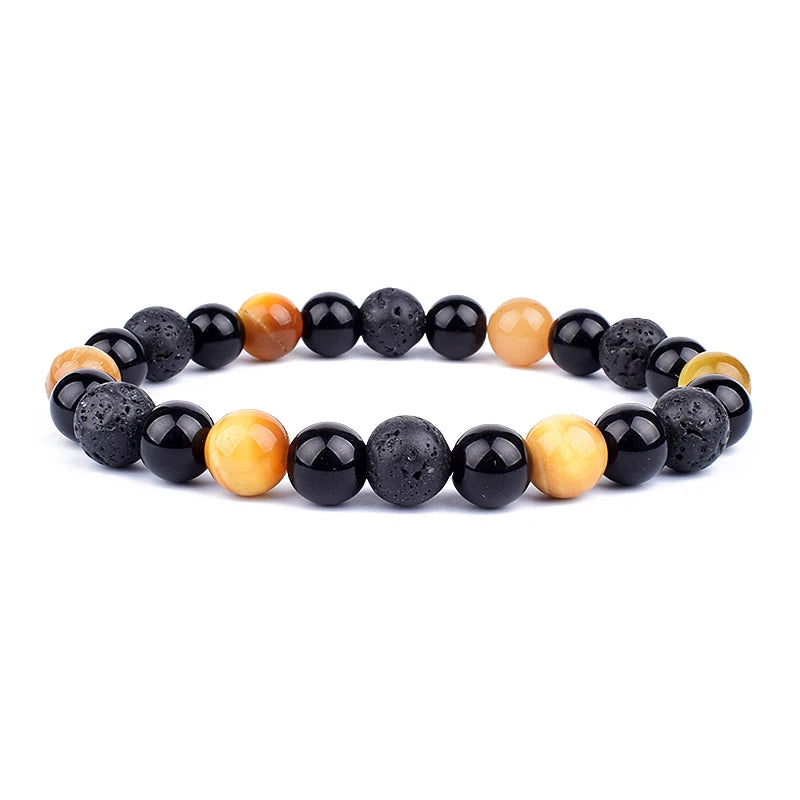 Bracelets en perles d'oeil de tigre en hématite d'obsidienne noire naturelle pour hommes et femmes, Protection magnétique de la santé