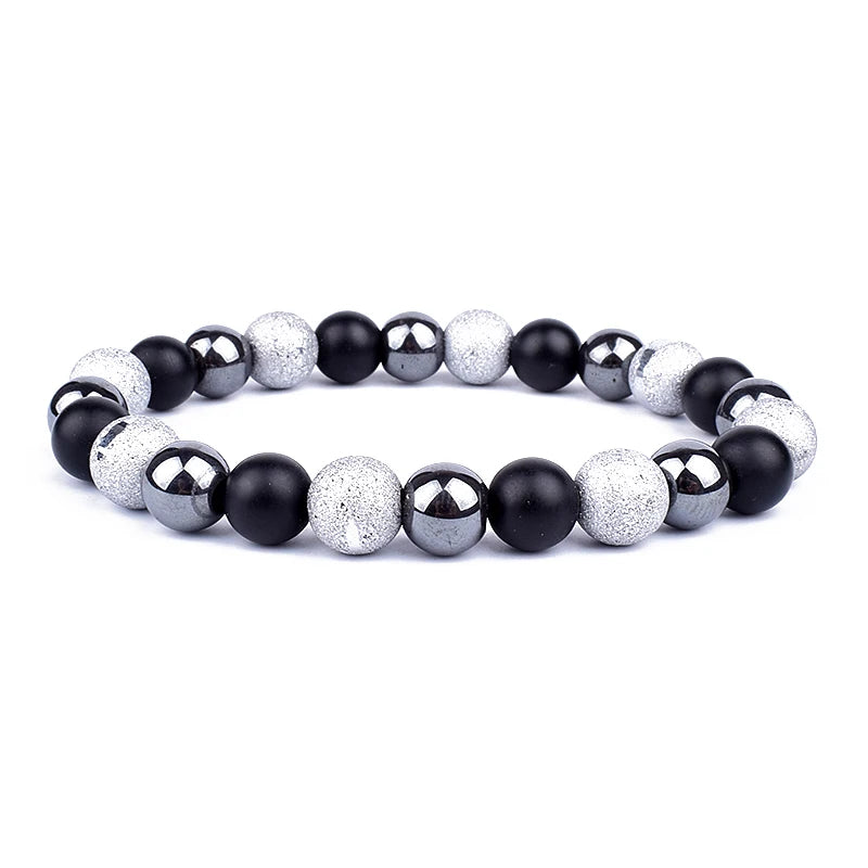 Bracelets en perles d'oeil de tigre en hématite d'obsidienne noire naturelle pour hommes et femmes, Protection magnétique de la santé