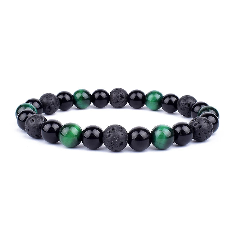Bracelets en perles d'oeil de tigre en hématite d'obsidienne noire naturelle pour hommes et femmes, Protection magnétique de la santé