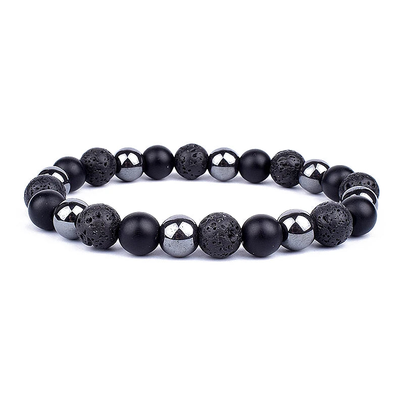 Bracelets en perles d'oeil de tigre en hématite d'obsidienne noire naturelle pour hommes et femmes, Protection magnétique de la santé