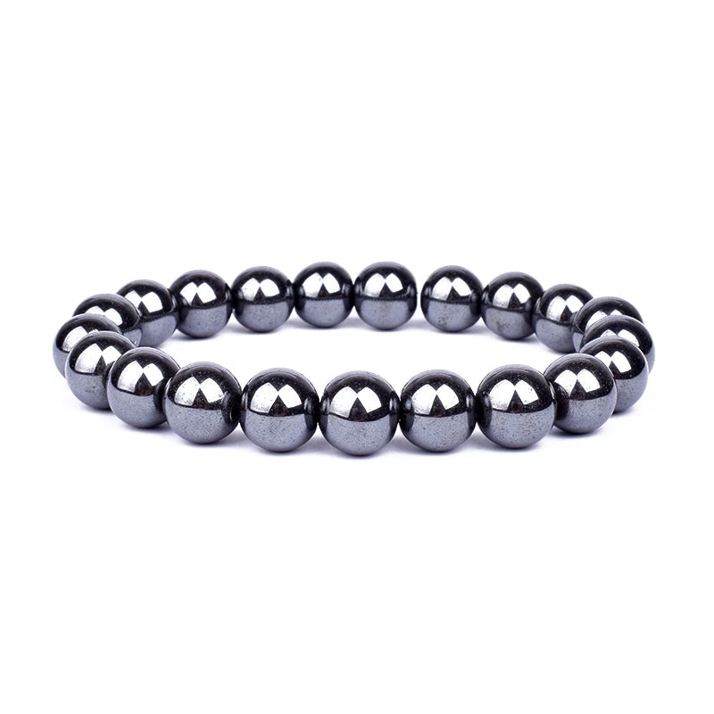 Bracelets en perles d'oeil de tigre en hématite d'obsidienne noire naturelle pour hommes et femmes, Protection magnétique de la santé