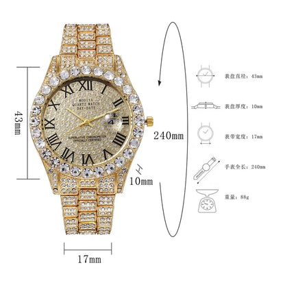 Precise quartz movement, stainless steel, elegance & diamond