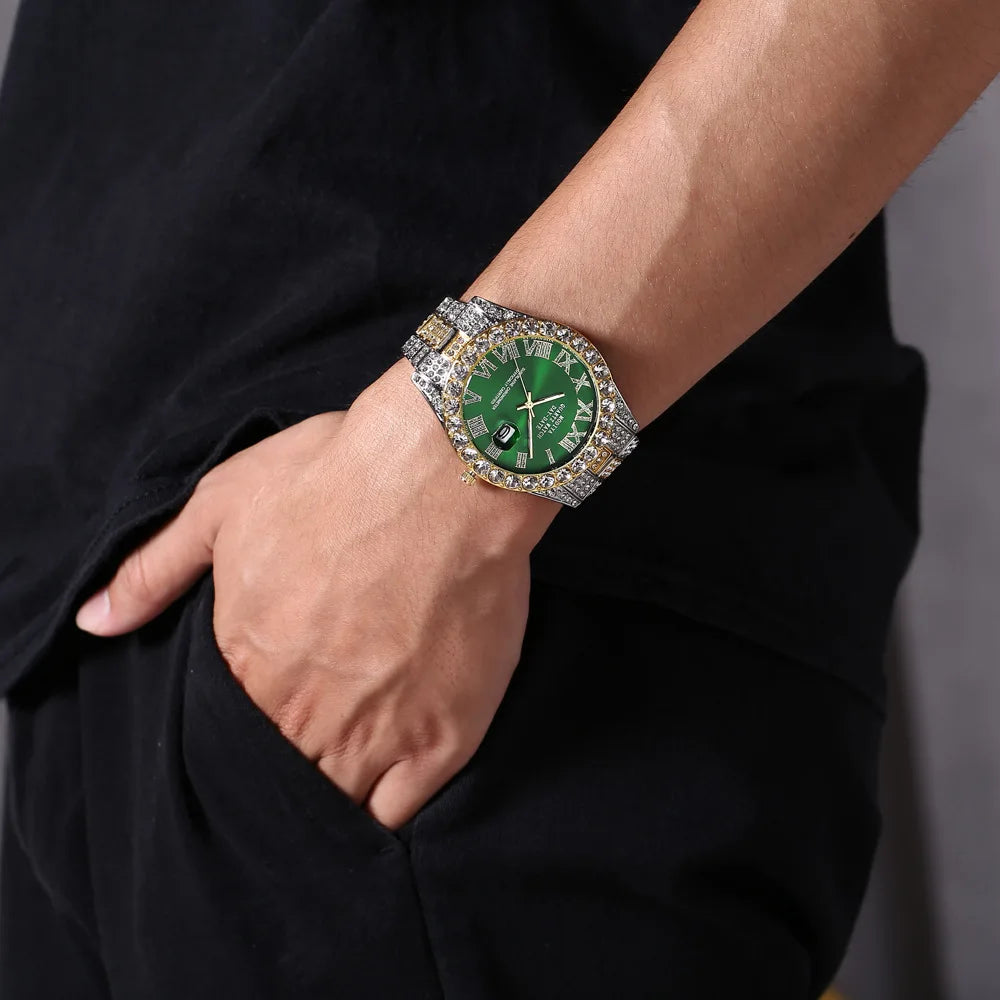 Mécanisme quartz précis,acier inoxydable, élégance & diamant