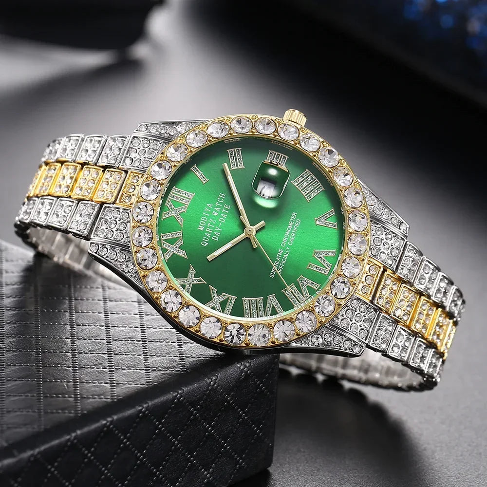 Mécanisme quartz précis,acier inoxydable, élégance & diamant