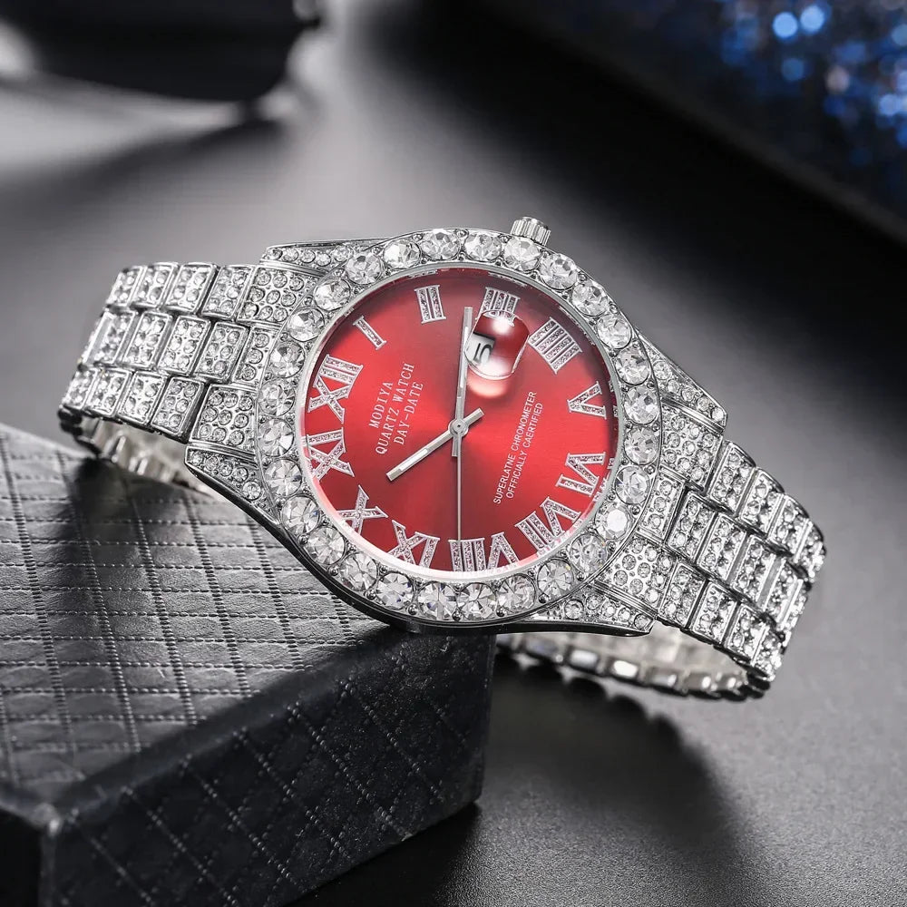 Mécanisme quartz précis,acier inoxydable, élégance & diamant