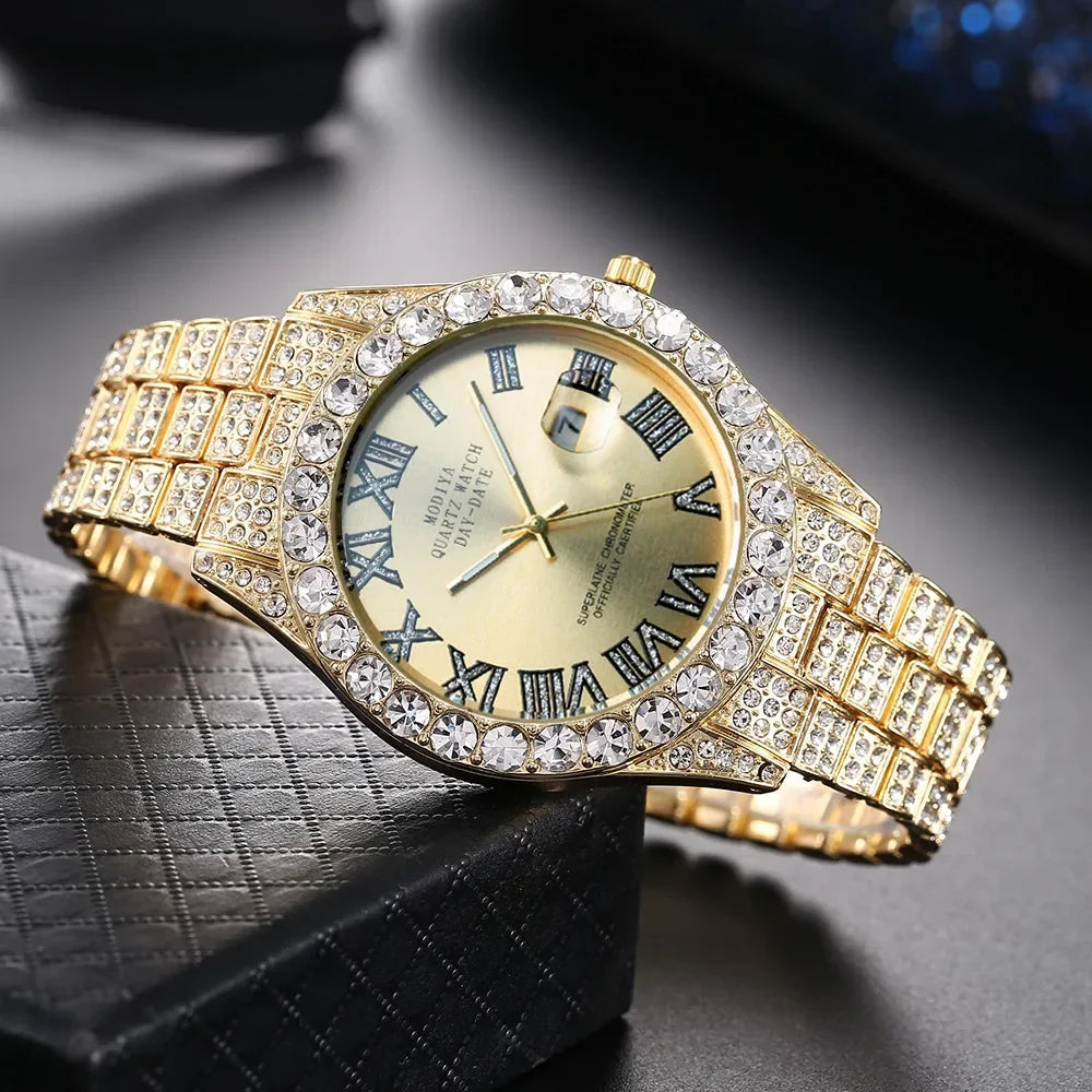 Mécanisme quartz précis,acier inoxydable, élégance & diamant